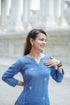 Blue Embroidered Straight Kurta Set